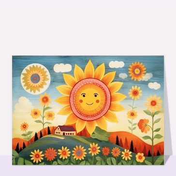 Carte postale de Juillet et d'été : Du soleil à la montagne