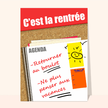 Agenda de la rentrée