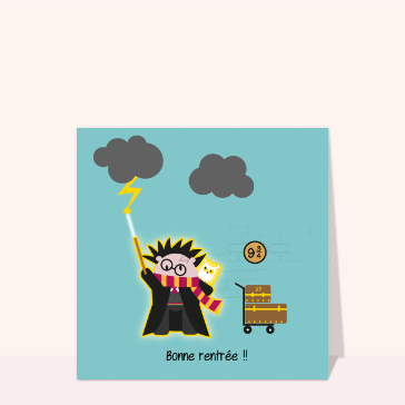 Carte Bonne rentrée petit sorcier