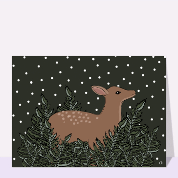 Petite biche sous la neige