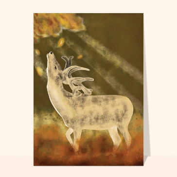 Un beau cerf en forêt