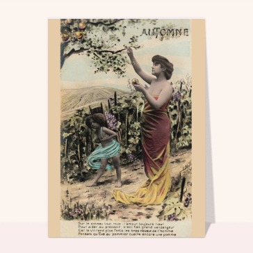 Carte ancienne automnale