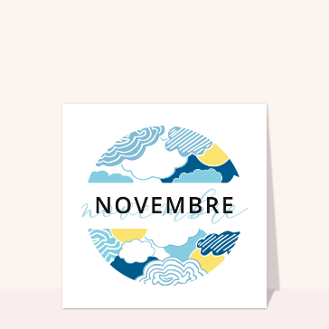 En Novembre et ciel d`automne blanc
