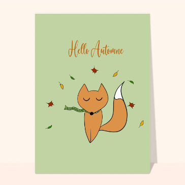 Hello l`automne petit renard
