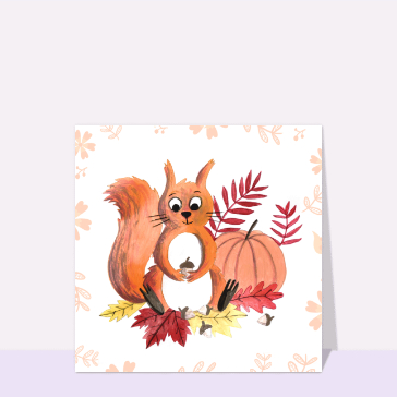 Petit écureuil d`automne