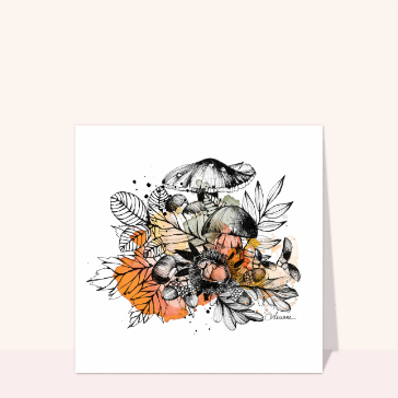 Aquarelle et champignons d`automne