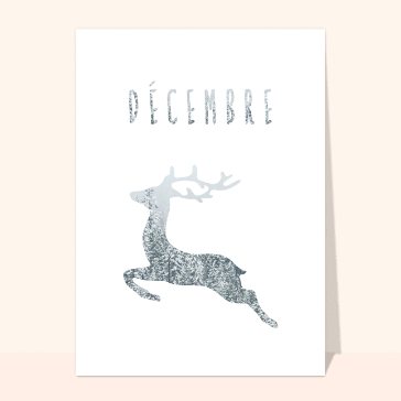 Carte de décembre : Un cerf en décembre
