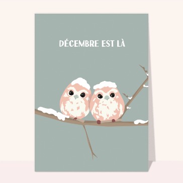 Carte de décembre : Petits oiseaux de décembre