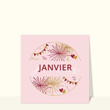 Carte Janvier à l`honneur - rose