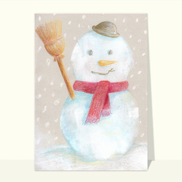 Bonhomme de neige aux crayons de couleur