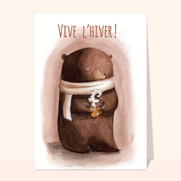 Vive l`hiver et ours mignon