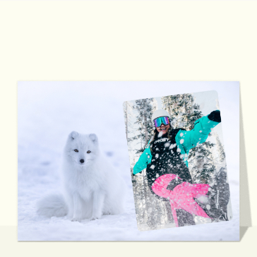 Carte de Février et d'hiver : Un petit loup d`hiver