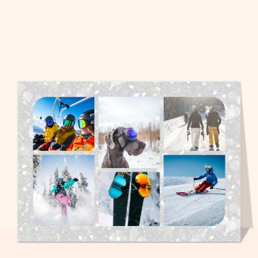 Carte postale de neige qui tombe Cartes de Février et d'hiver
