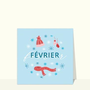 Carte Les gelées de Février - bleu