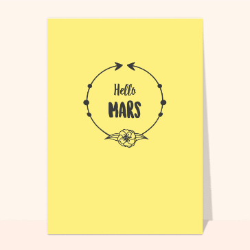 Hello mars sur fond jaune