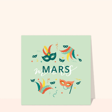 Carte Mars masqué vert