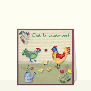 C`est le printemps dans la basse-cour