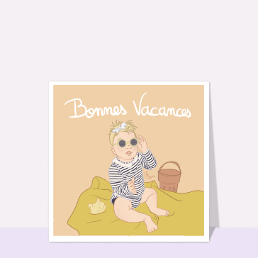 Bébé en vacances et ensoleillement joyeux