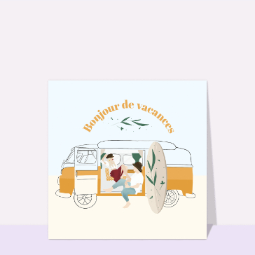 Bonjour de vacances dans un van coloré