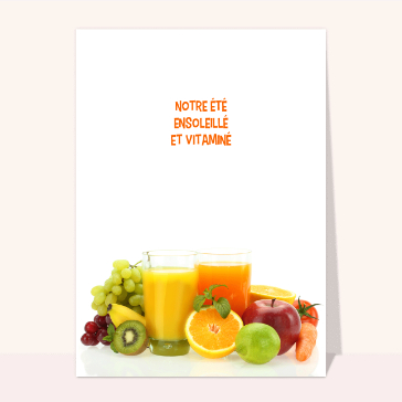 Carte postale d'août et vacances : Notre été ensoleillé et vitaminé