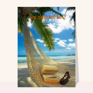 Carte postale d'août et vacances : Sea, sleep and sun