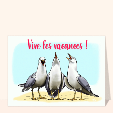 Carte Carte postale des mouettes vive les vacances