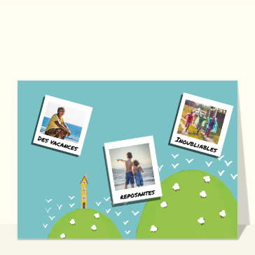 Carte postale d'août et vacances : Carte postale reposante et inoubliable