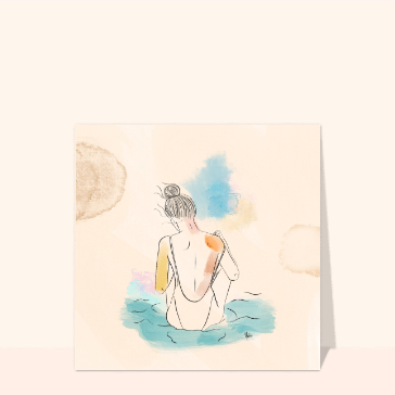 Sur la plage au dessin pastel