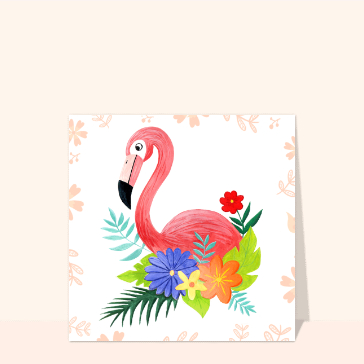 Carte postale d'août et vacances : Flament rose estival