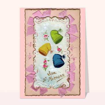 Carte ancienne Saint Nicolas : Bonnets de couleur Saint Nicolas