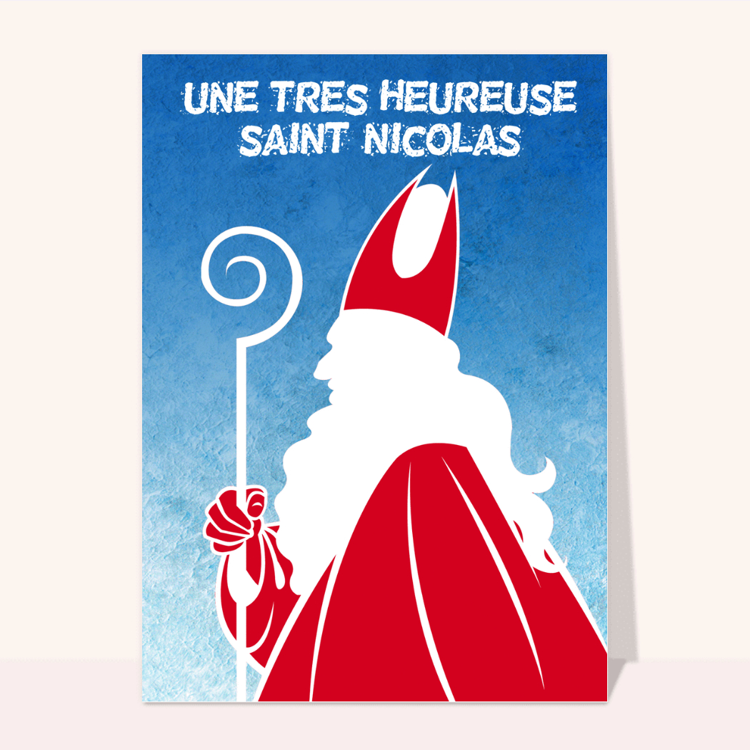Carte festive de la Saint Nicolas dorée - envoi rapide Carte festive de la Saint Nicolas dorée - envoi rapide
