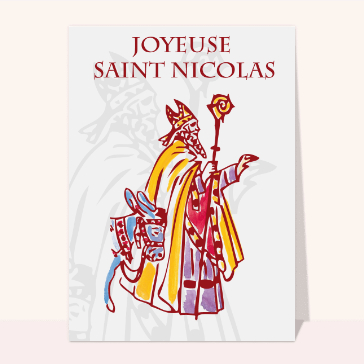 carte saint nicolas : Saint Nicolas à l'aquarelle