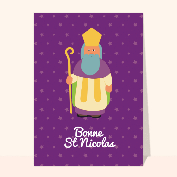 Bonne Saint Nicolas sur fond violet