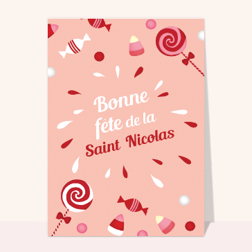 carte saint nicolas : Fête de Saint Nicolas toute rose