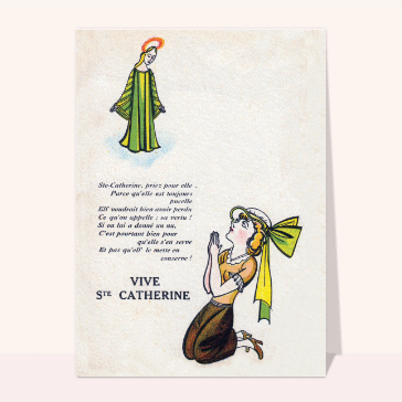 Carte ancienne Sainte Catherine : Ste Catherine Priez pour elle