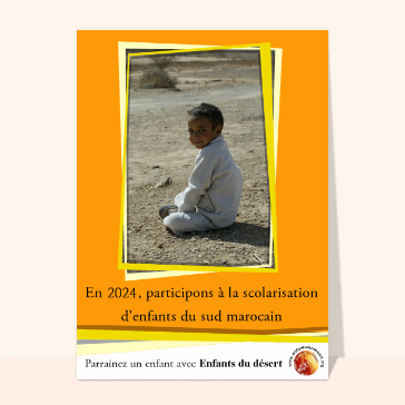 carte de voeux 2023 association : Scolarisation d`enfants du sud marocain
