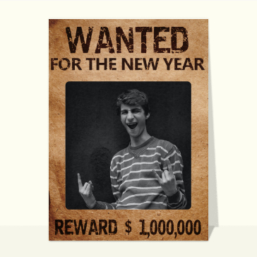Carte de voeux personnalisable 2023 : Wanted for the new year