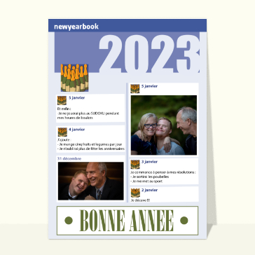 Carte de voeux personnalisable 2023 : Le facebook personnalisable de la nouvelle année 2023 