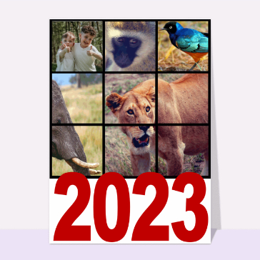 Carte de voeux personnalisable 2023 : Les voeux 2023 personnalisables des animaux