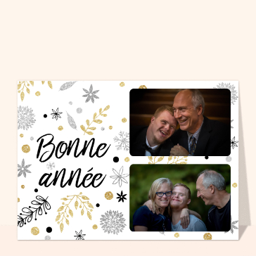 Bonne année 2024 et feuillages pailletés