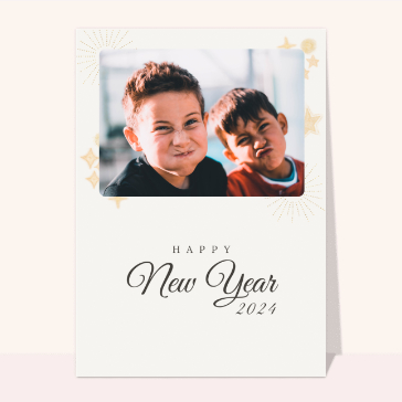 Carte de voeux personnalisable 2023 : Happy New Year étoilé