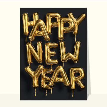 Happy new year en ballons dorés
