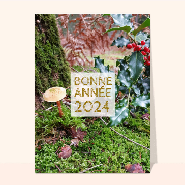 Carte de voeux Nature 2023 : bonne année 2023 dans la forêt
