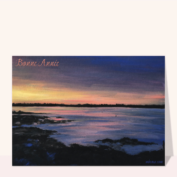 bonne année 2023 et coucher de soleil