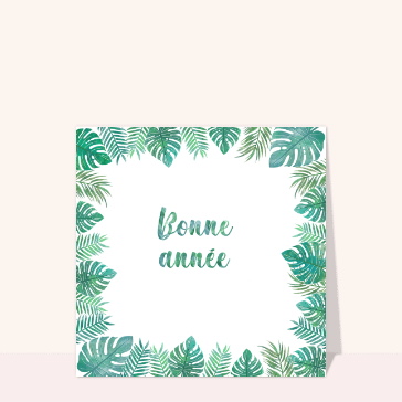 Carte Bonne année 2024 esprit tropical
