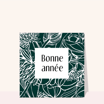 Carte Bonne année feuilles tropicales