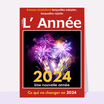 carte de voeux 2023 couverture de magazine : Fausse couverture de magazine l`année