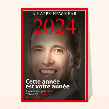 La personne de la nouvelle année 2024 cartes de voeux 2024 couvertures de magazines