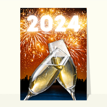 Champagne et feu d`artifice en 2024