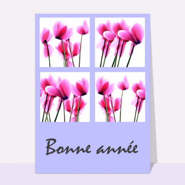 carte de voeux 2023 avec des fleurs : Carte de voeux avec des orchidées